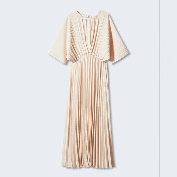 Mango Dresses & Skirts - Mango Cream Maxi Dress with Pleats